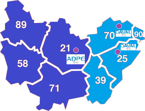 Carte ADPE Bourgogne Franche Comté